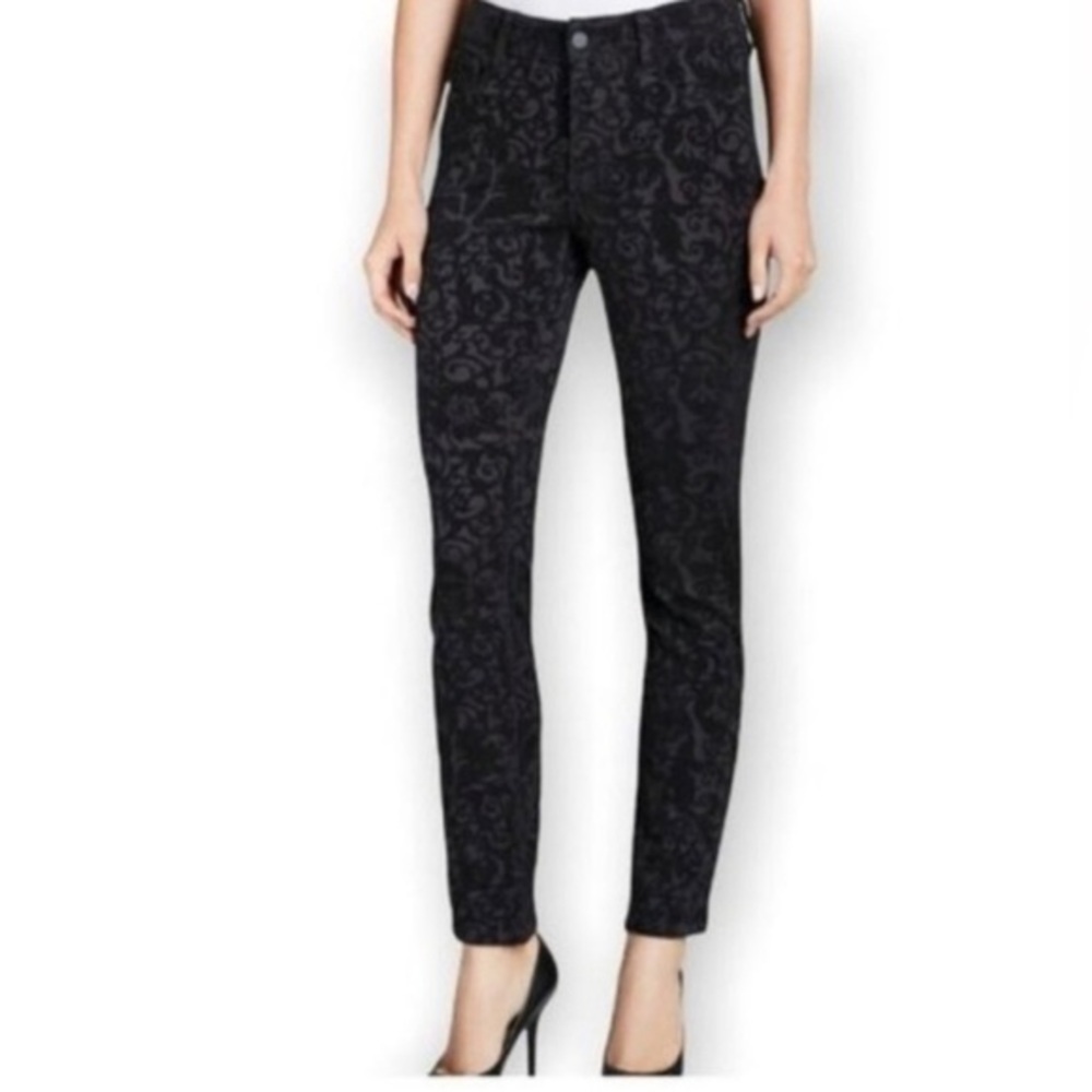 NYDJ Navy blue jacquard Skinny Jeans Womens Size 10